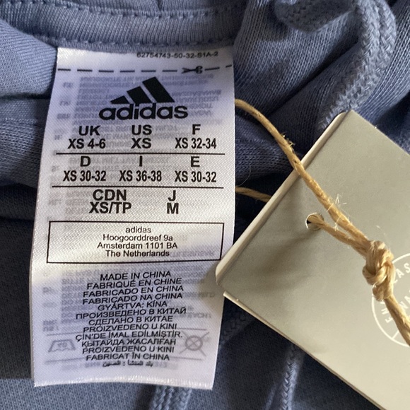 Adidas Logo Violet Lilac Pullover Hoodie XS NWT - Picture 2 of 5